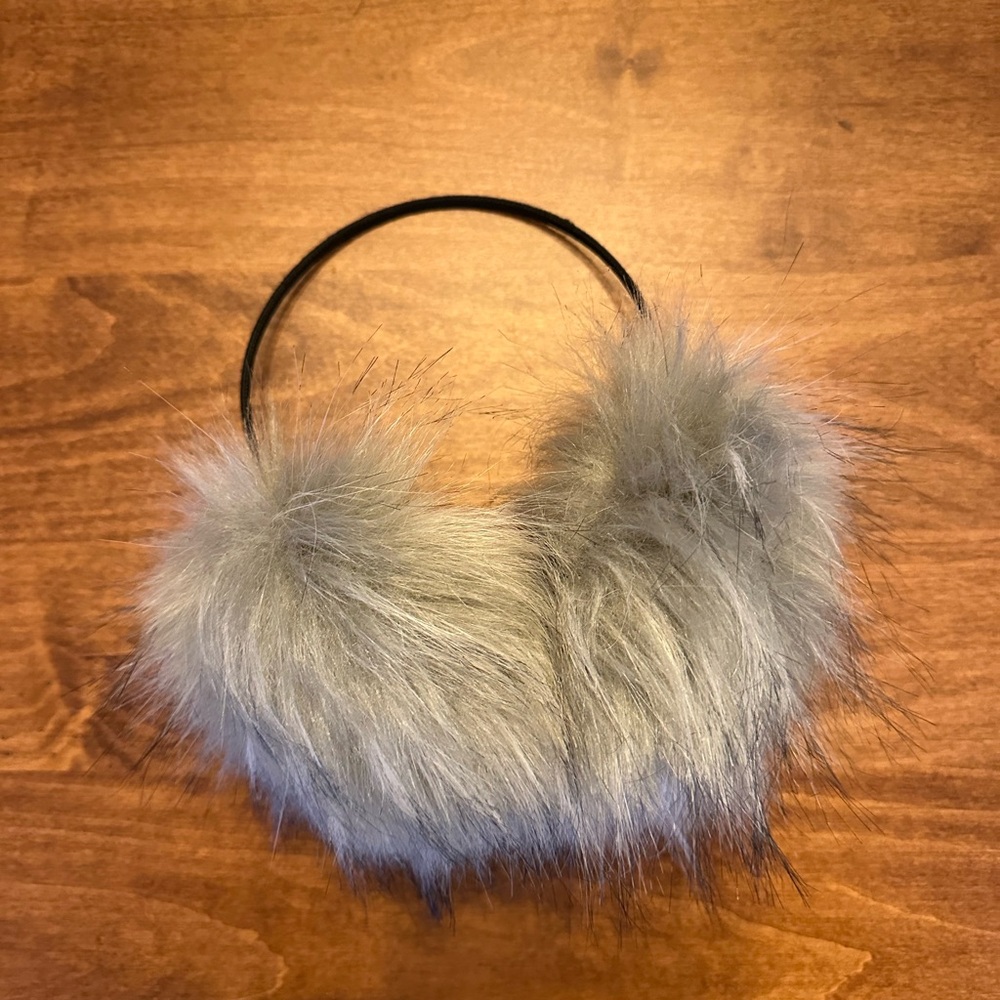 Free People Gray Faux Fur Headband